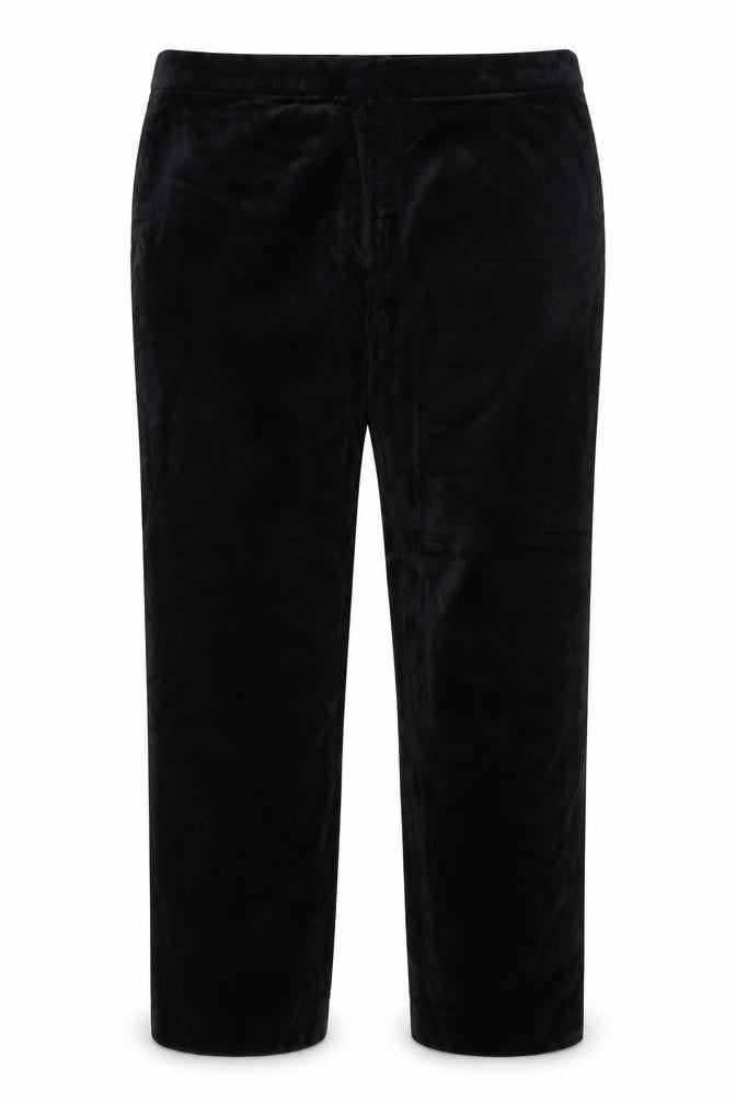 The Mia Women’s Black Velvet Slim Trousers Size 14 Regular Stretch