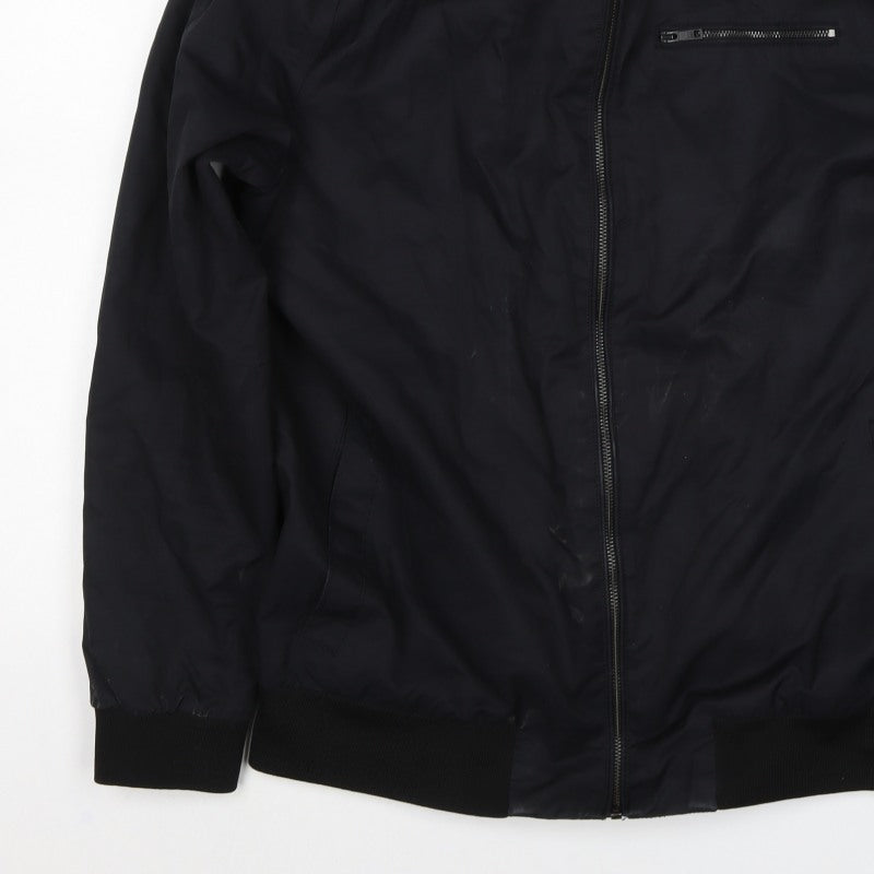 Burton Menswear Men Black L Bomber Jacket Full Zip Lightweight