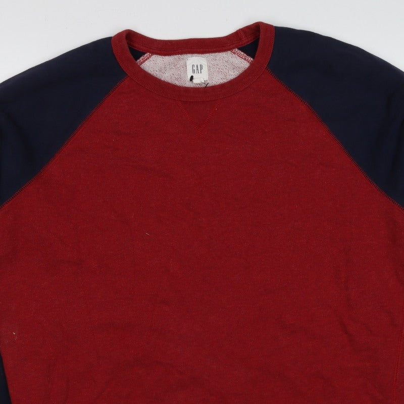 GAP Men’s Red Navy S Crew Neck Raglan Pullover Sweatshirt