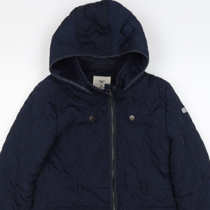 Jasper Conran Girls Navy 11-12 Years Quilted Hooded Puffer Jacket