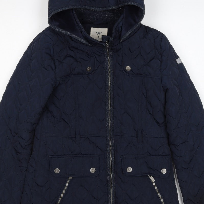 Jasper Conran Girls Navy 11-12 Years Quilted Hooded Puffer Jacket