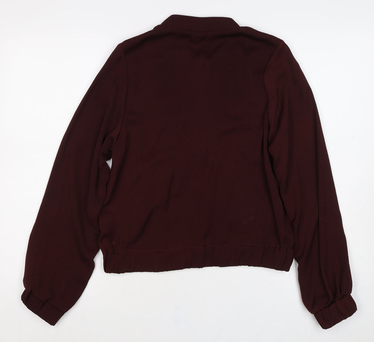 H&M Women Red Size 6 Bomber Jacket Full Zip Long Sleeve Pockets