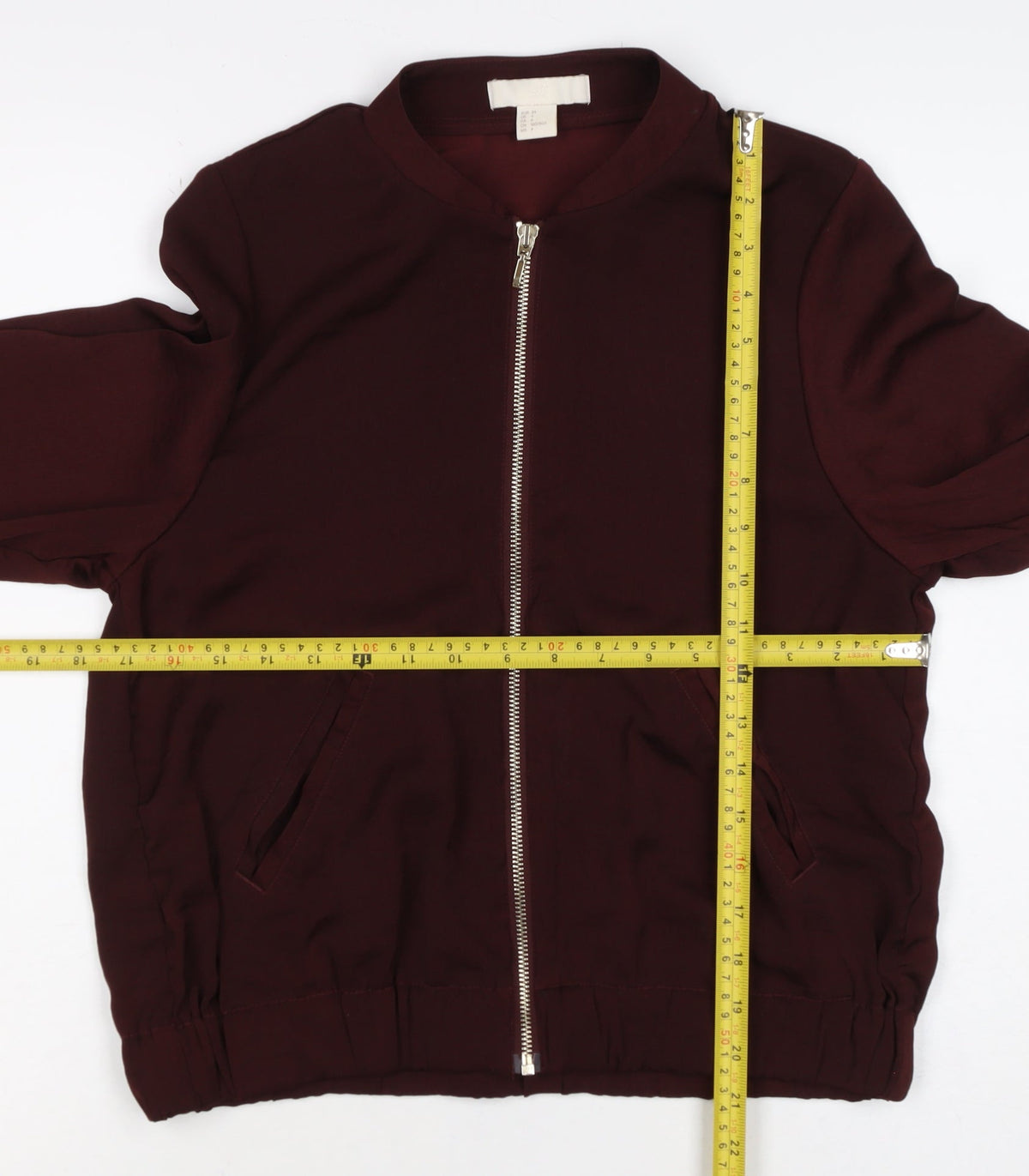 H&M Women Red Size 6 Bomber Jacket Full Zip Long Sleeve Pockets
