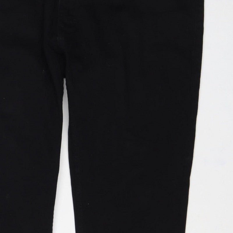 George Men’s Black Straight Stretch Jeans W38 L30 Regular Fit