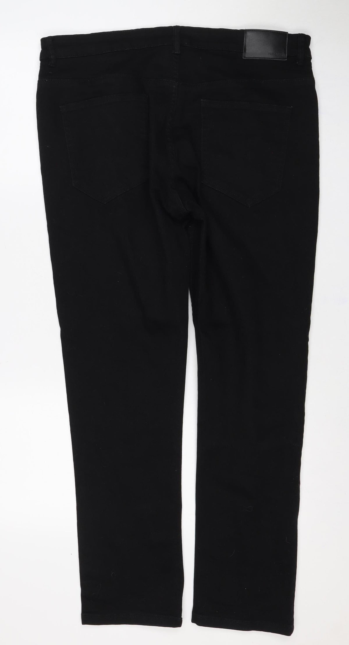 George Men’s Black Straight Stretch Jeans W38 L30 Regular Fit