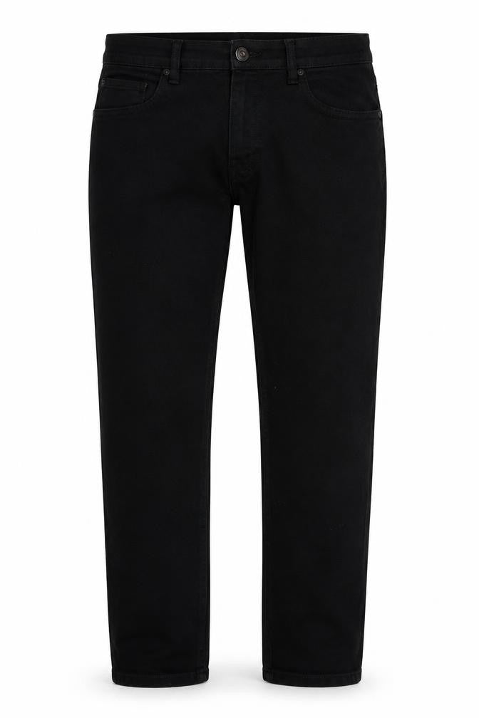 George Men’s Black Straight Stretch Jeans W38 L30 Regular Fit