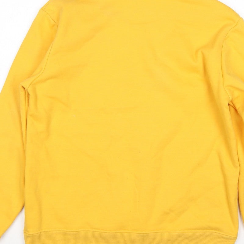 Champion Unisex Adults Yellow L Pullover Sweatshirt Logo Crew Neck