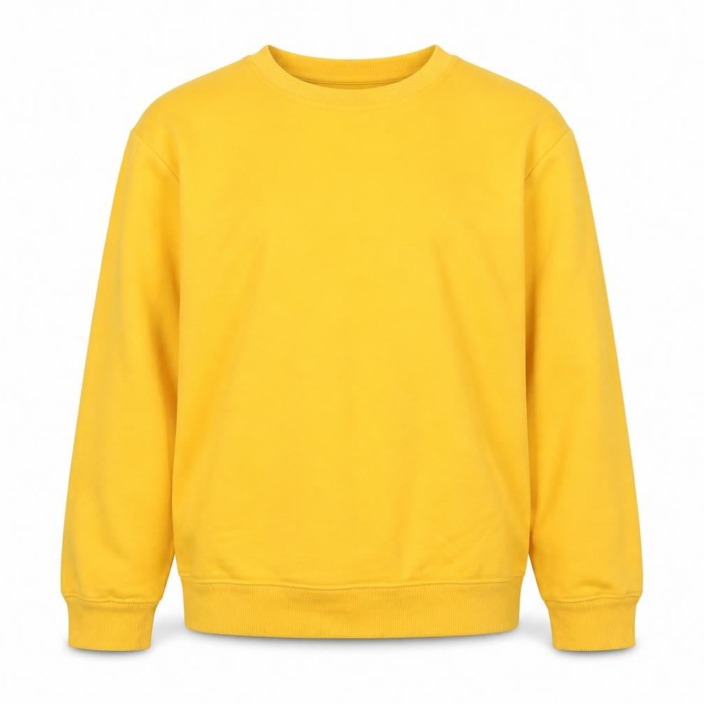 Champion Unisex Adults Yellow L Pullover Sweatshirt Logo Crew Neck