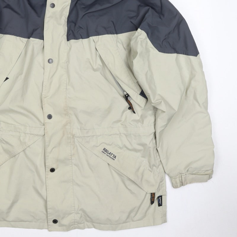Regatta Men’s Beige Grey L Hooded Waterproof Parka Jacket