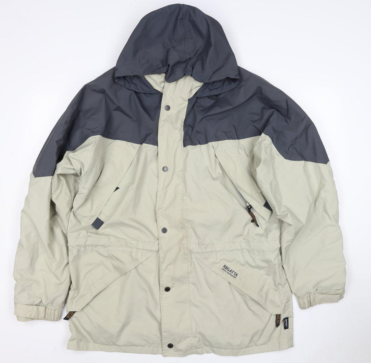 Regatta Men’s Beige Grey L Hooded Waterproof Parka Jacket