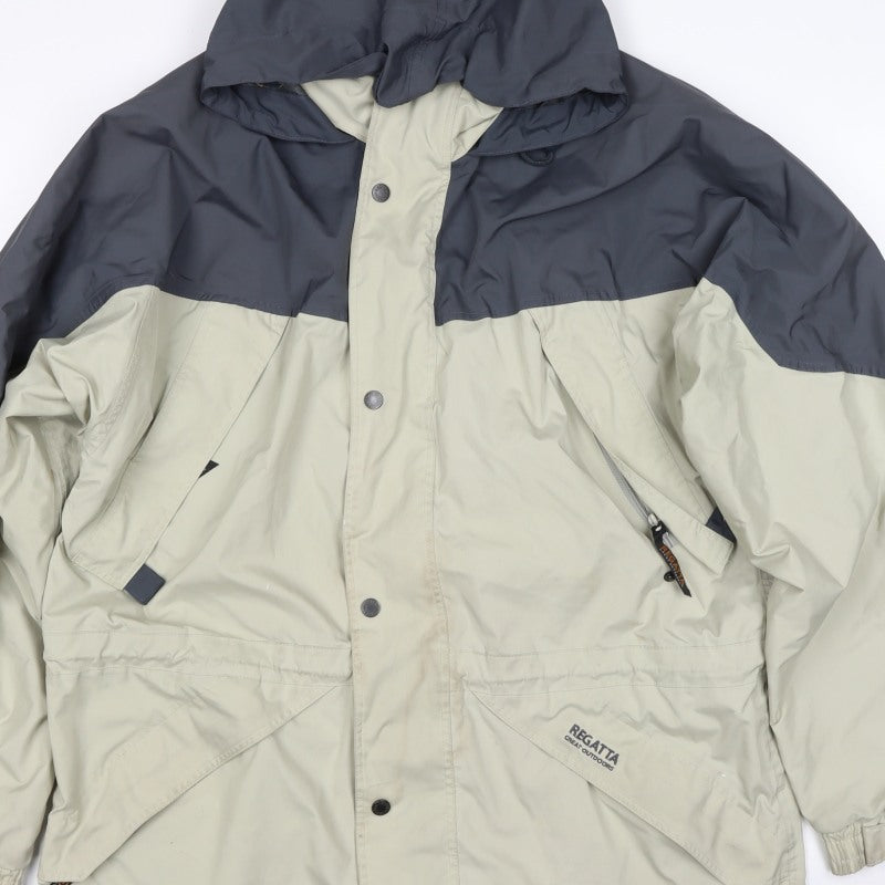 Regatta Men’s Beige Grey L Hooded Waterproof Parka Jacket
