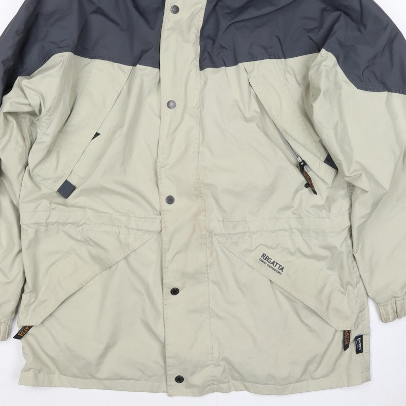 Regatta Men’s Beige Grey L Hooded Waterproof Parka Jacket