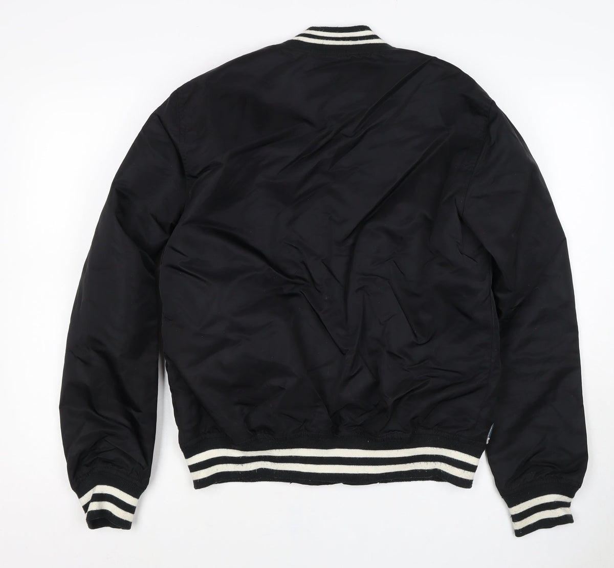 Schott Women’s Black M Chicago Varsity Bomber Jacket Snap Logo