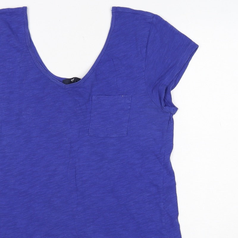 Gap Women’s Blue M Slim Fit V-Neck Pocket Jersey T-Shirt