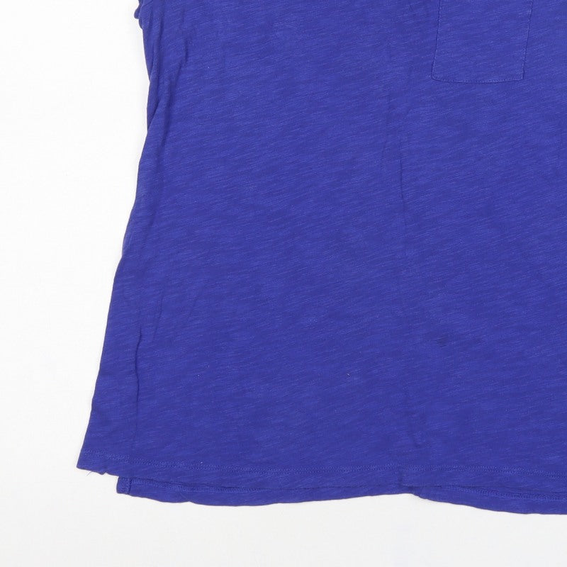 Gap Women’s Blue M Slim Fit V-Neck Pocket Jersey T-Shirt