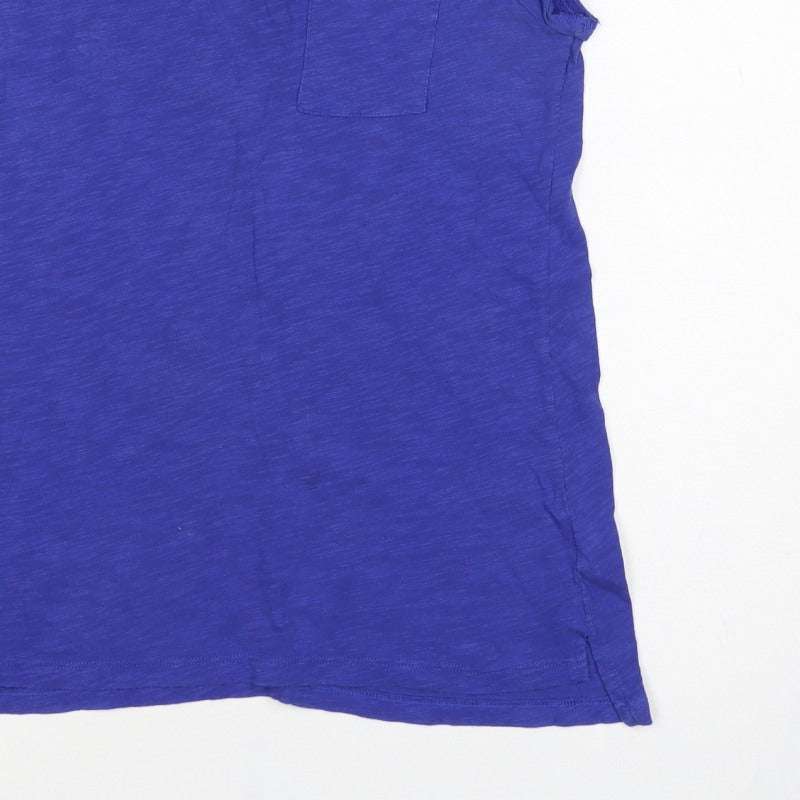 Gap Women’s Blue M Slim Fit V-Neck Pocket Jersey T-Shirt