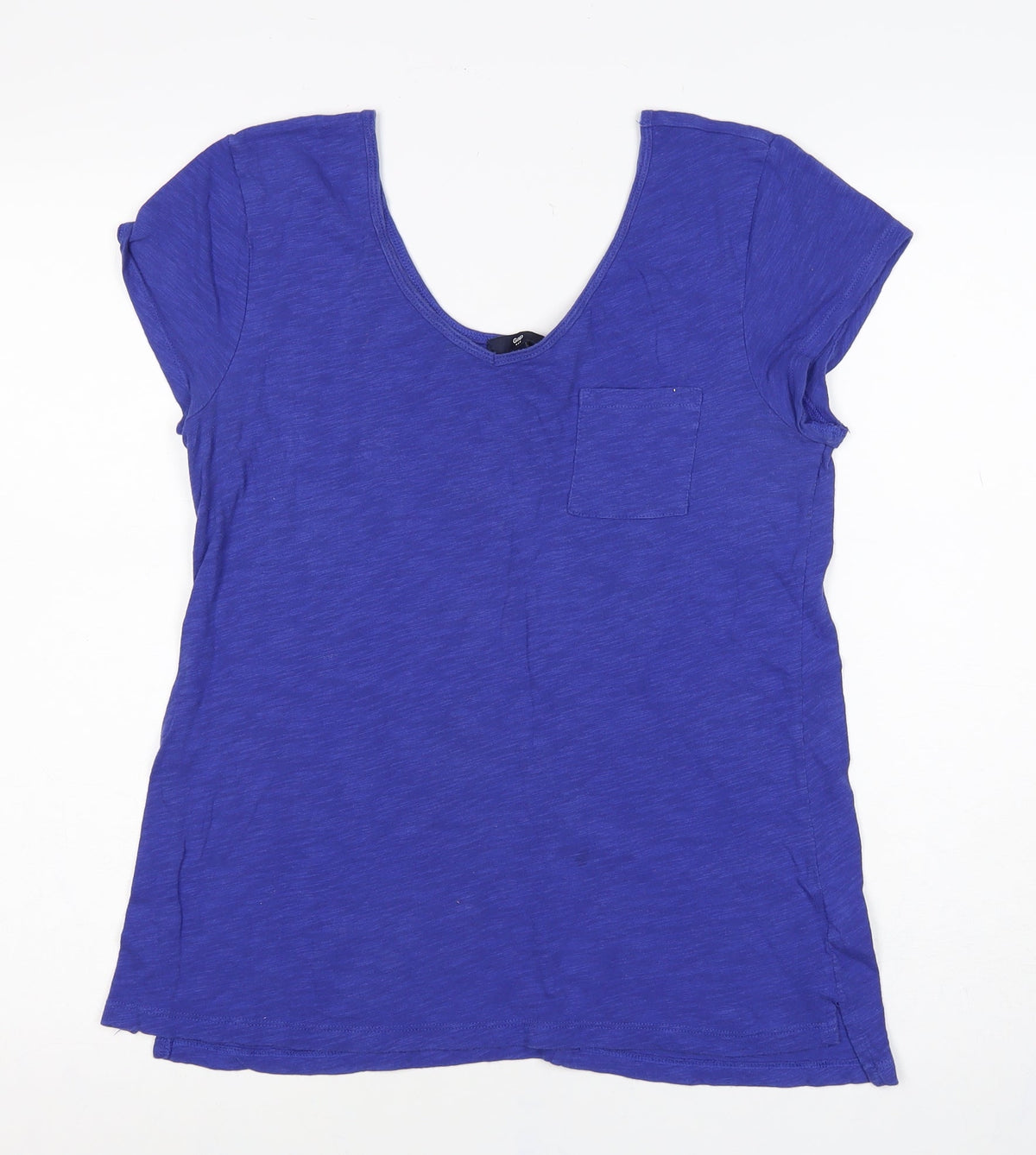 Gap Women’s Blue M Slim Fit V-Neck Pocket Jersey T-Shirt
