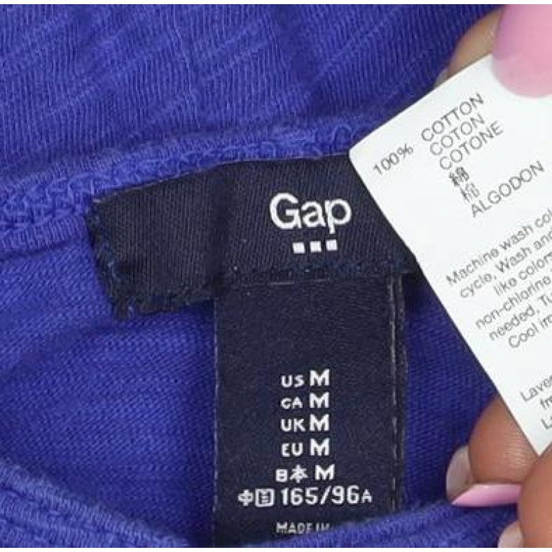 Gap Women’s Blue M Slim Fit V-Neck Pocket Jersey T-Shirt