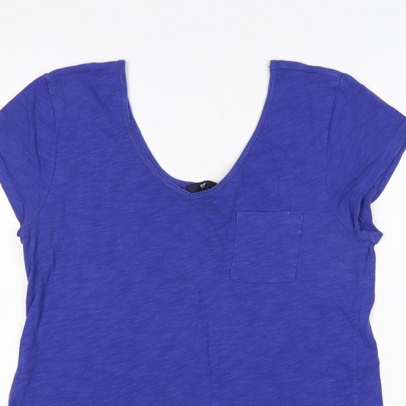 Gap Women’s Blue M Slim Fit V-Neck Pocket Jersey T-Shirt