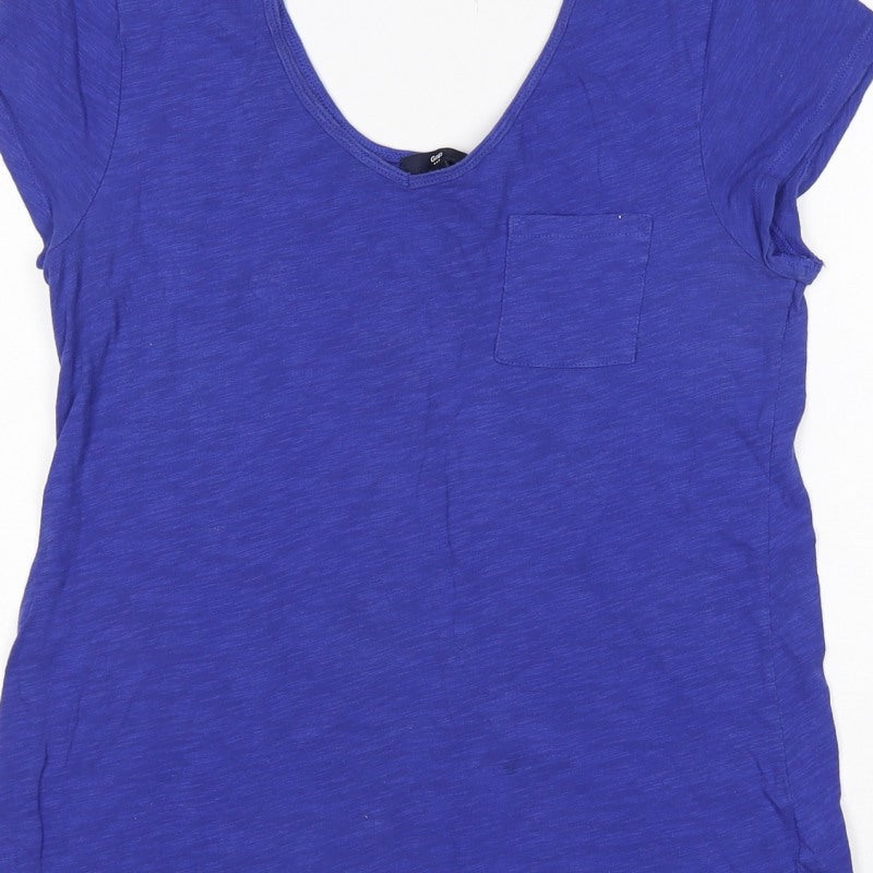 Gap Women’s Blue M Slim Fit V-Neck Pocket Jersey T-Shirt