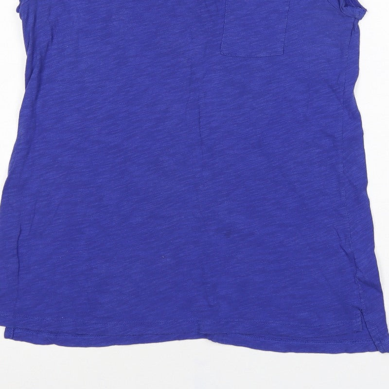 Gap Women’s Blue M Slim Fit V-Neck Pocket Jersey T-Shirt