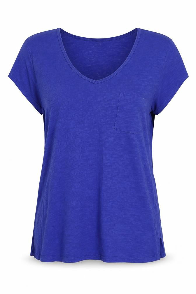 Gap Women’s Blue M Slim Fit V-Neck Pocket Jersey T-Shirt