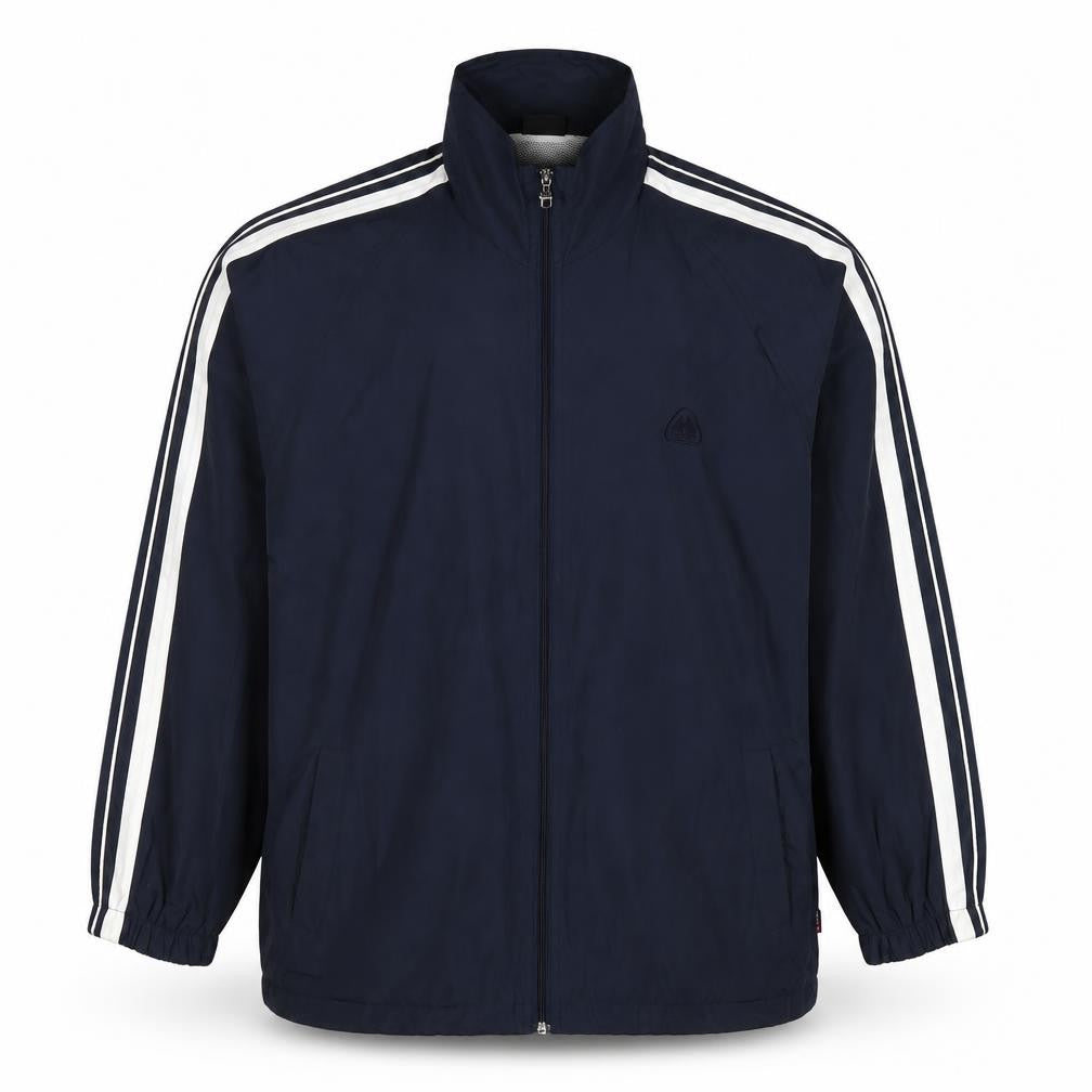 Classic Sport Men’s Blue 2XL Full Zip Striped Windbreaker Jacket