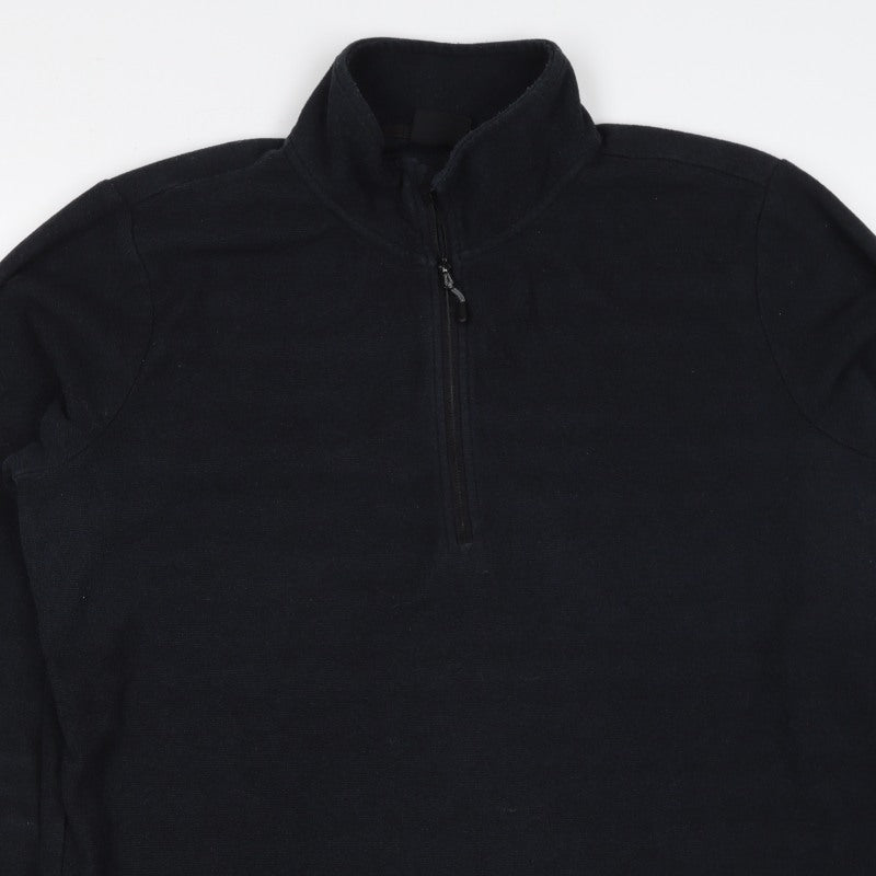 Our Planet Men’s Black M 1/2 Zip Fleece Sweatshirt High Neck