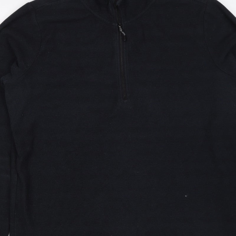 Our Planet Men’s Black M 1/2 Zip Fleece Sweatshirt High Neck