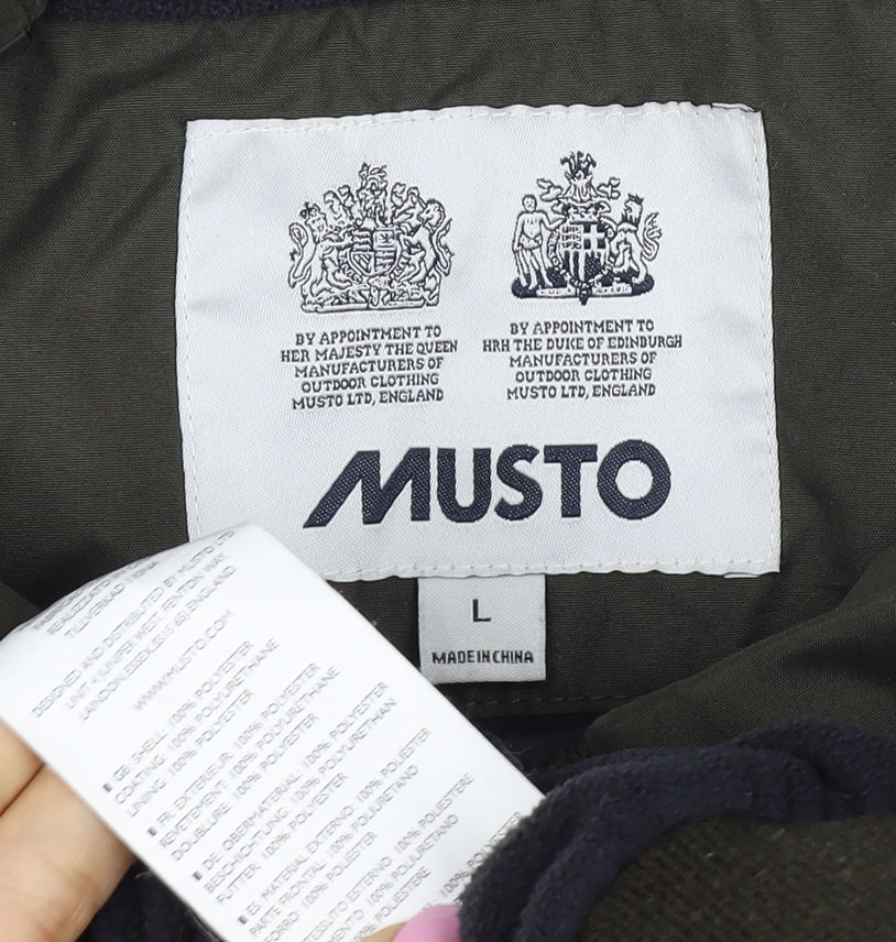 Musto Men’s Green L Bomber Jacket Full Zip Lined Outdoor