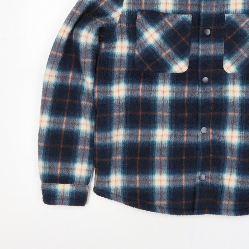 Marks & Spencer Boys Blue Plaid Fleece Shirt Jacket 14-15 Years