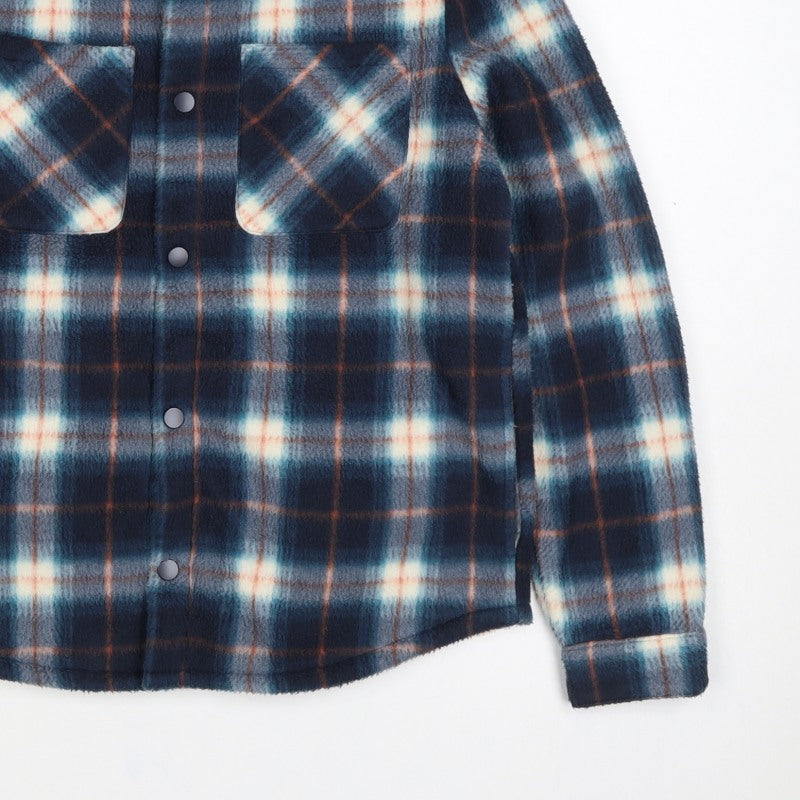 Marks & Spencer Boys Blue Plaid Fleece Shirt Jacket 14-15 Years