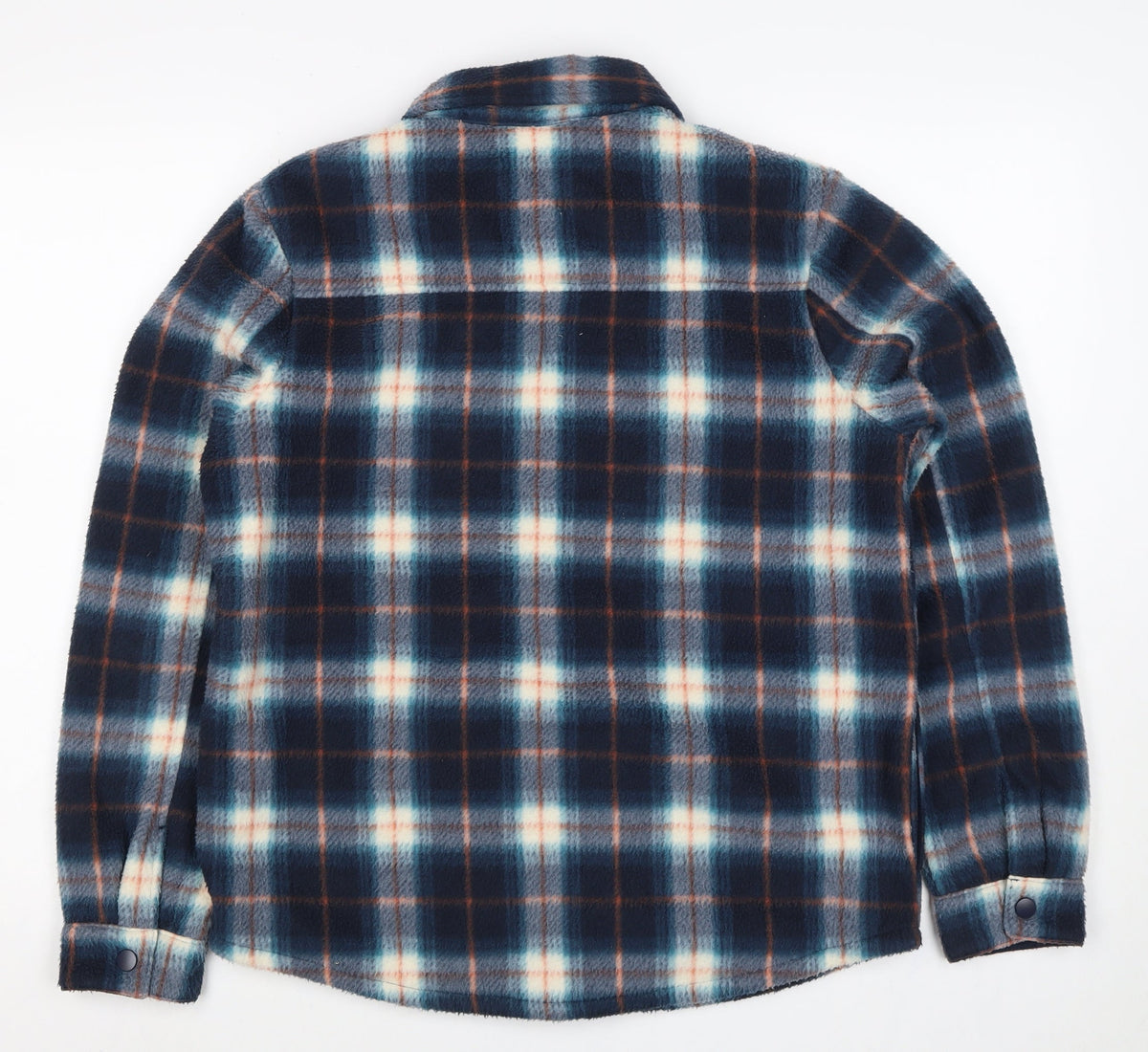 Marks & Spencer Boys Blue Plaid Fleece Shirt Jacket 14-15 Years