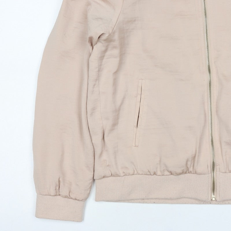 New Look Women’s Beige Size 14 Viscose Bomber Jacket Zip