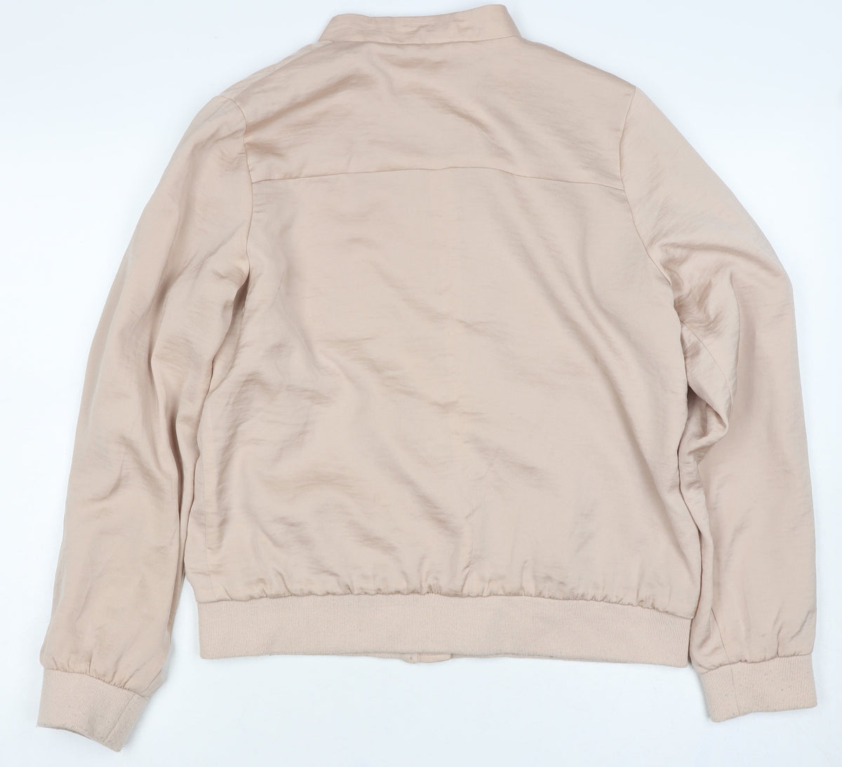 New Look Women’s Beige Size 14 Viscose Bomber Jacket Zip