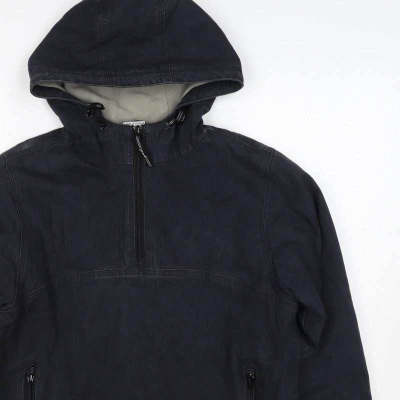 Pod Women’s Black Size 8 Hooded 1/4 Zip Cotton Anorak Jacket