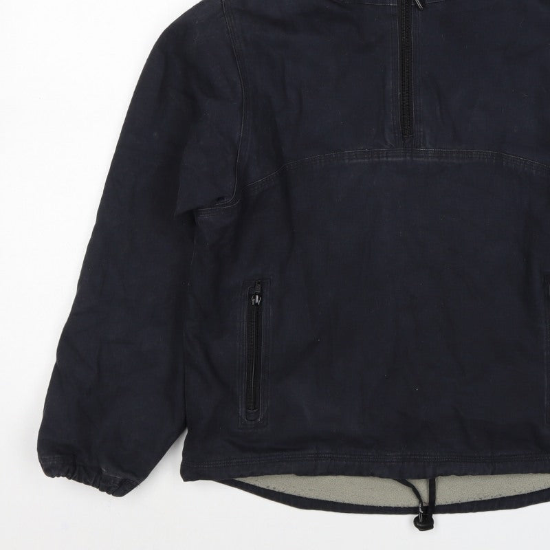 Pod Women’s Black Size 8 Hooded 1/4 Zip Cotton Anorak Jacket