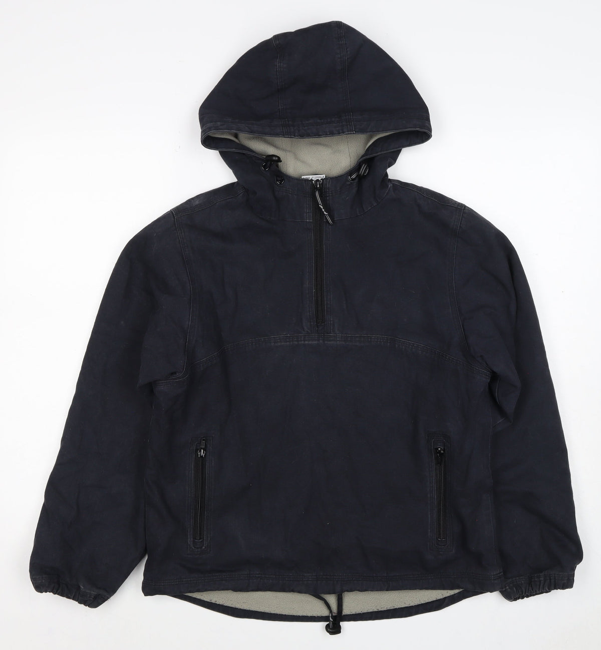 Pod Women’s Black Size 8 Hooded 1/4 Zip Cotton Anorak Jacket