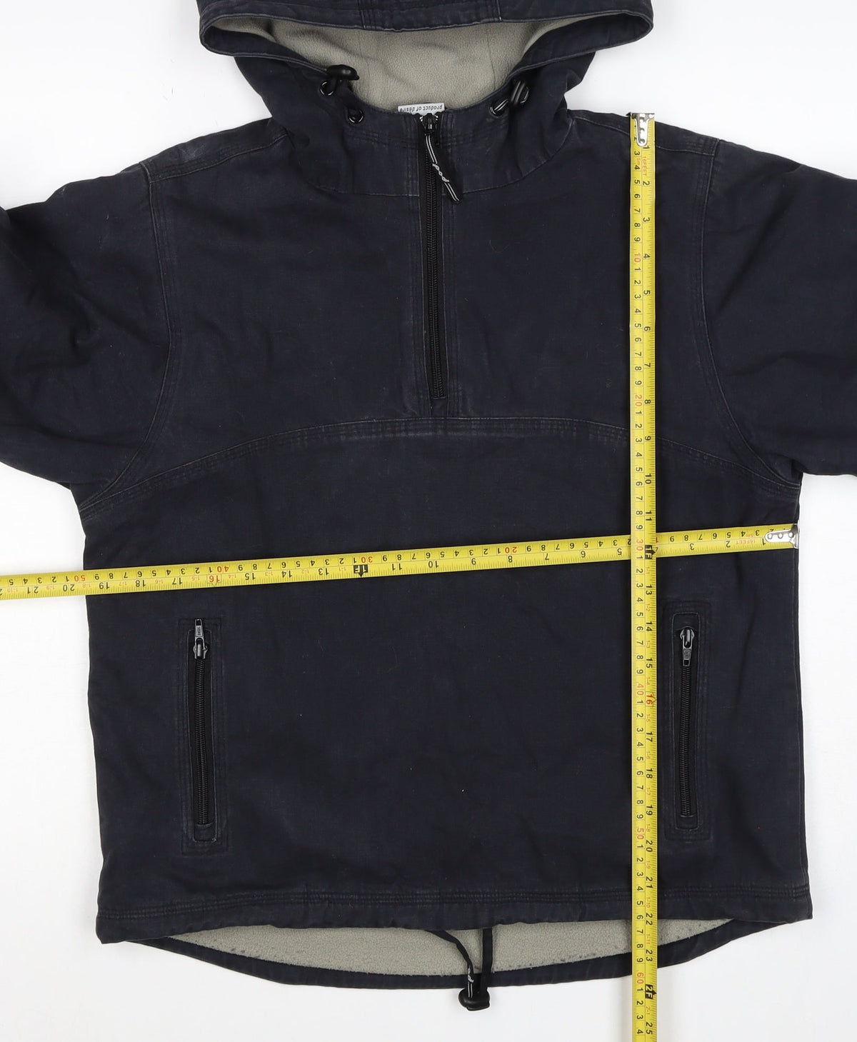 Pod Women’s Black Size 8 Hooded 1/4 Zip Cotton Anorak Jacket