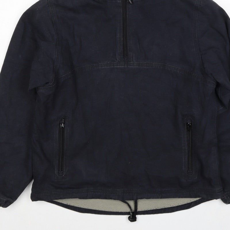 Pod Women’s Black Size 8 Hooded 1/4 Zip Cotton Anorak Jacket