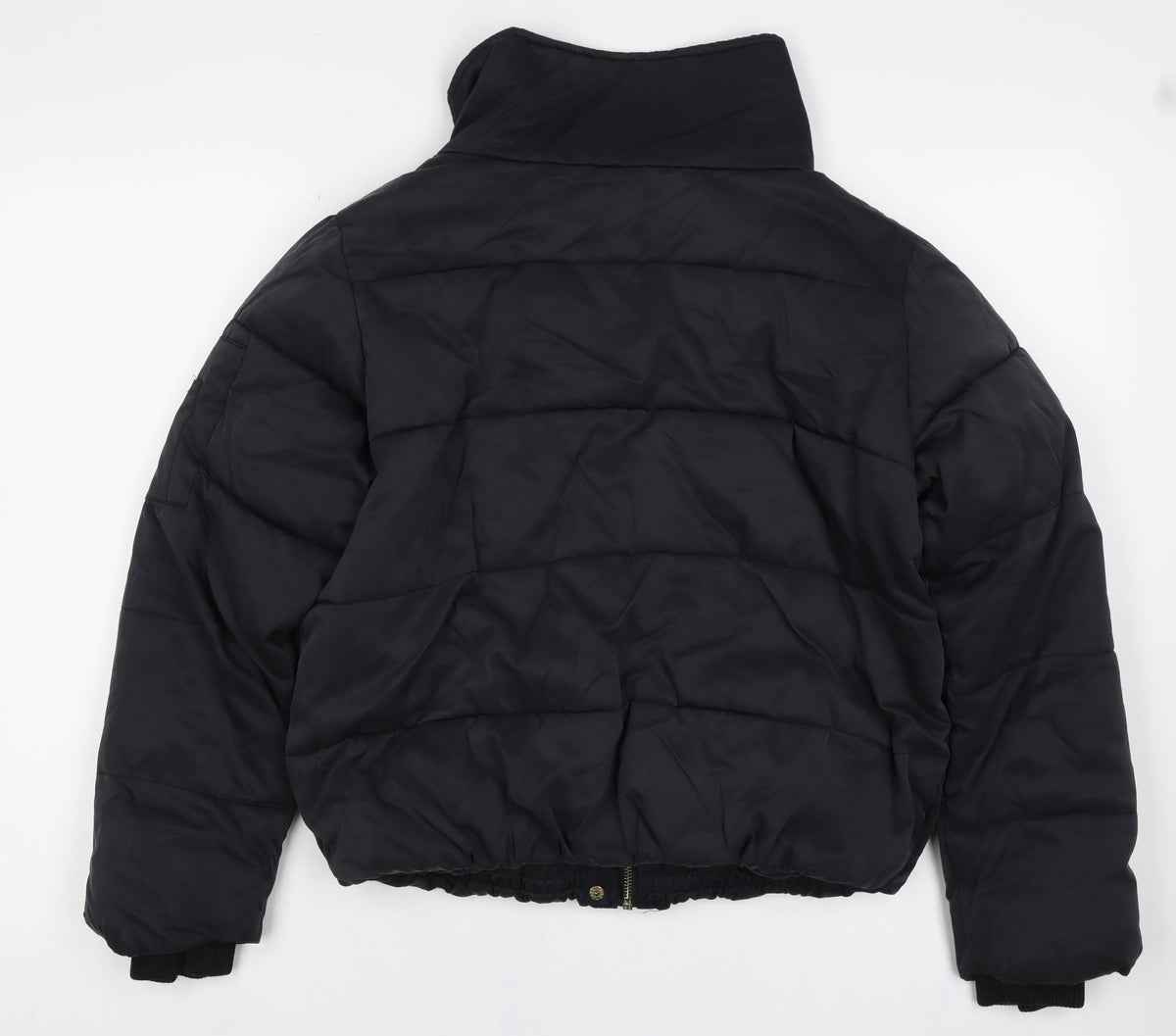 River Island Women’s Black M Quilted Puffer Jacket Zip Pockets