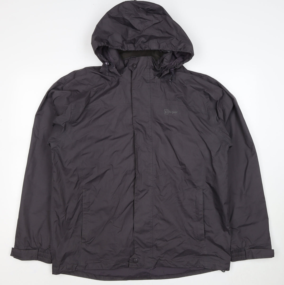 Highgear Men's Black L Hooded Outdoor Rain Jacket Full Zip