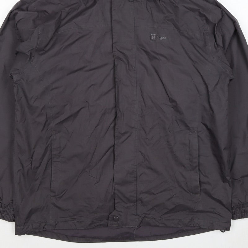 Highgear Men's Black L Hooded Outdoor Rain Jacket Full Zip