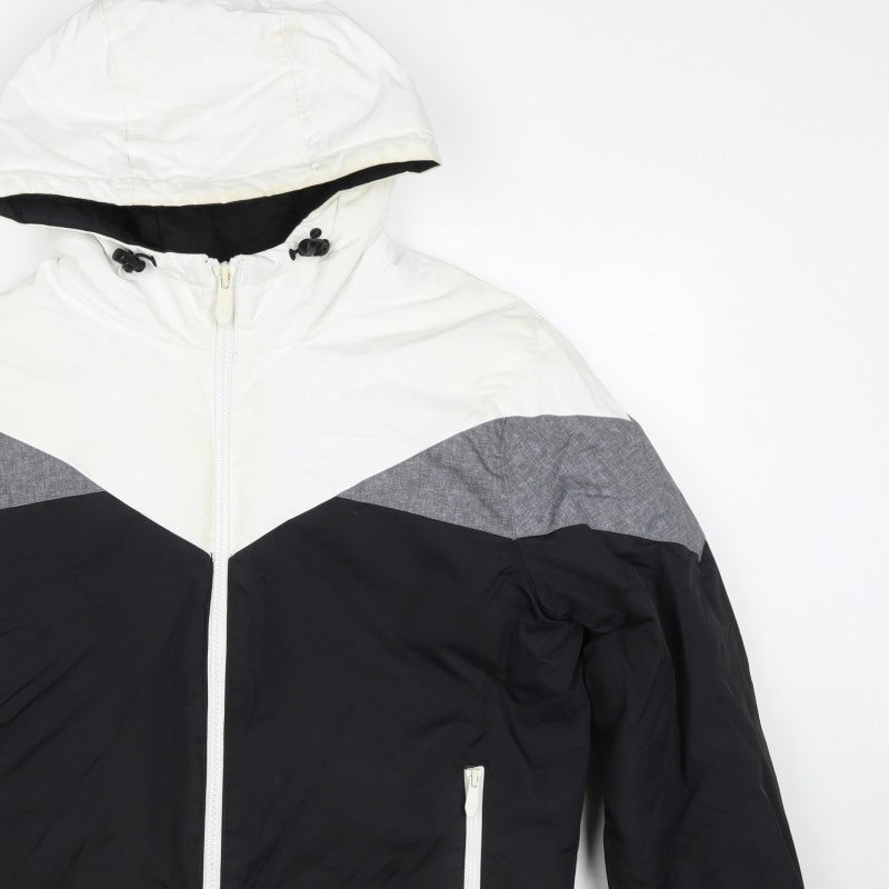 Terranova Men's Black White Grey L Hooded Bomber Jacket