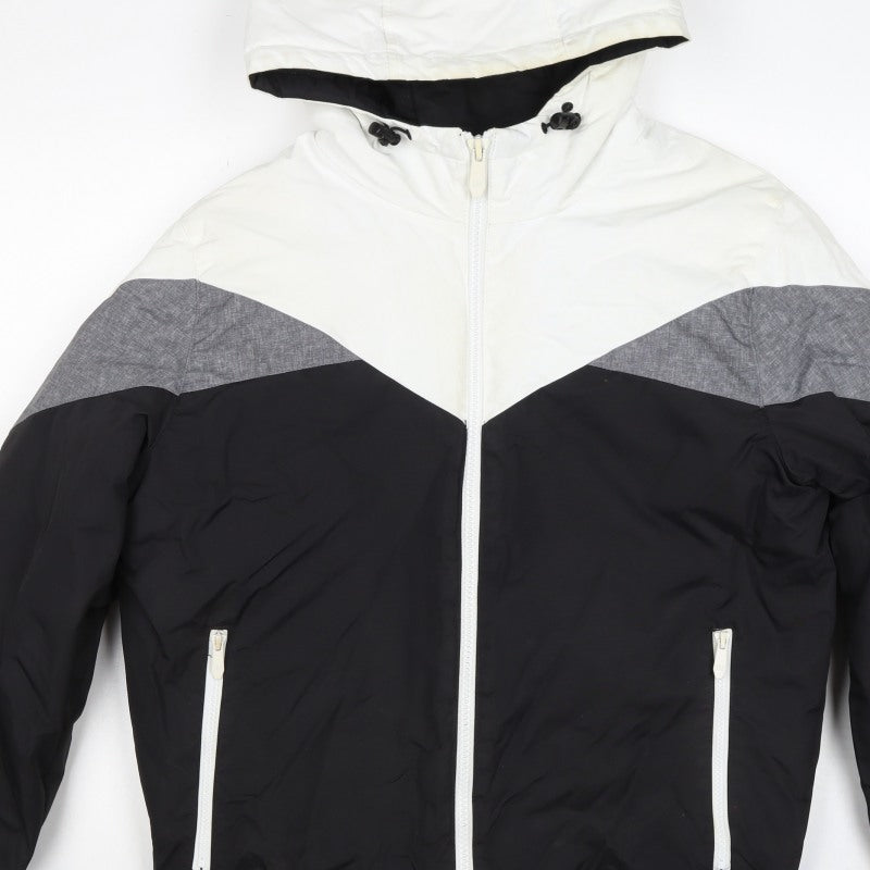 Terranova Men's Black White Grey L Hooded Bomber Jacket