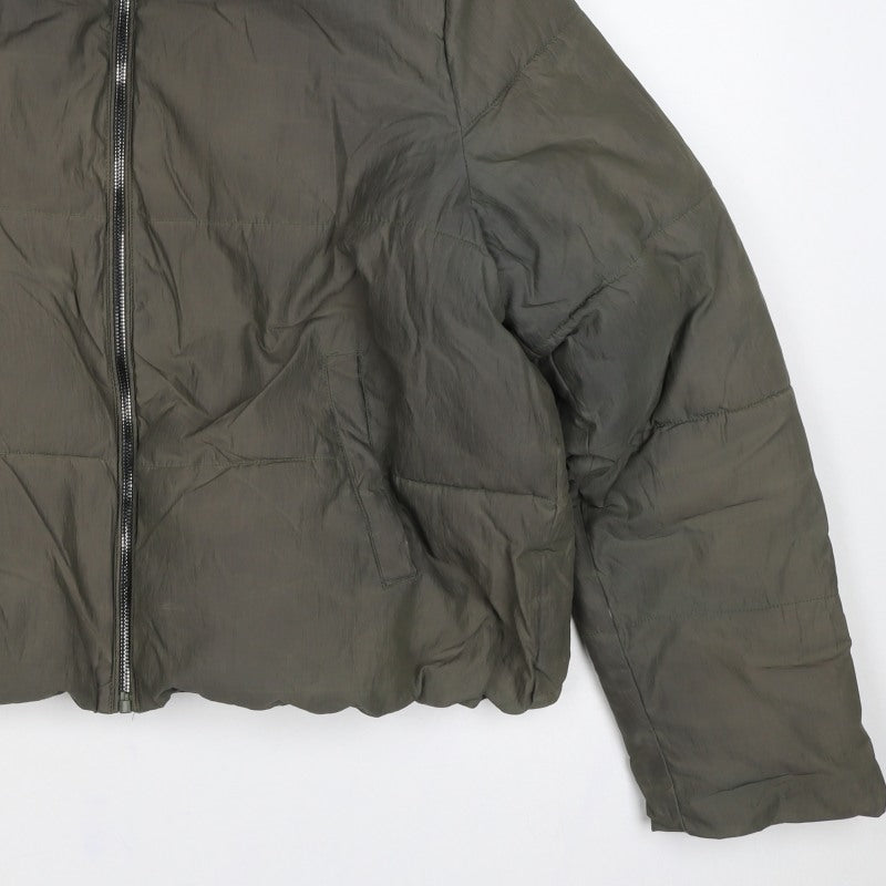 ONLY Women Green XL Puffer Jacket Padded Full Zip