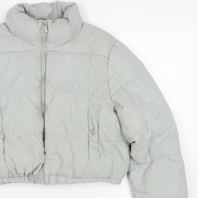 PrettyLittleThing Women’s Grey UK 10 Cropped Puffer Jacket