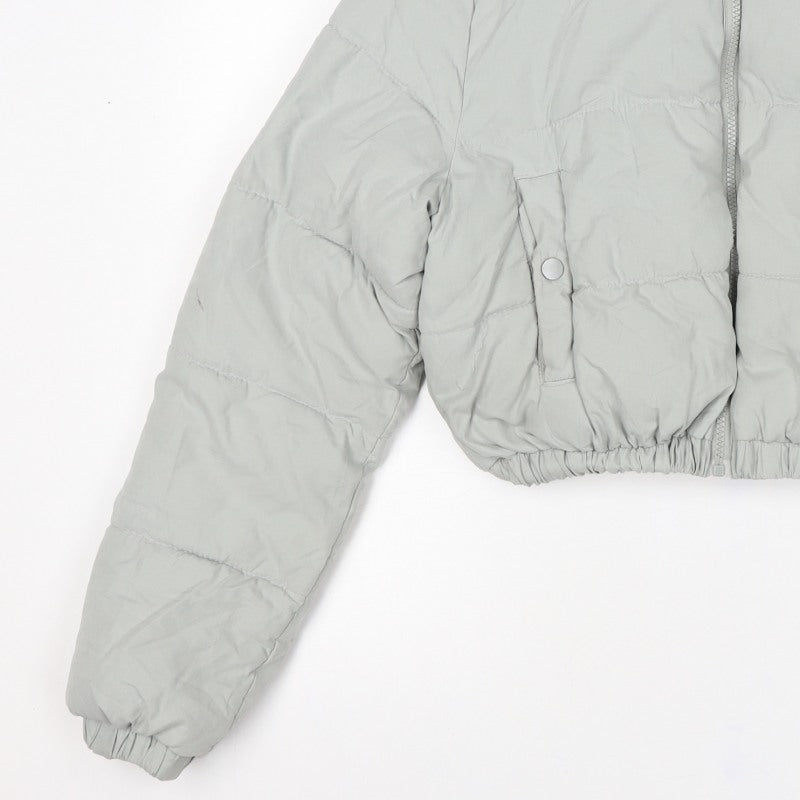 PrettyLittleThing Women’s Grey UK 10 Cropped Puffer Jacket