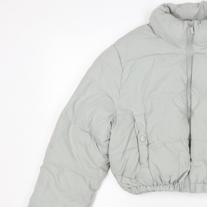 PrettyLittleThing Women’s Grey UK 10 Cropped Puffer Jacket