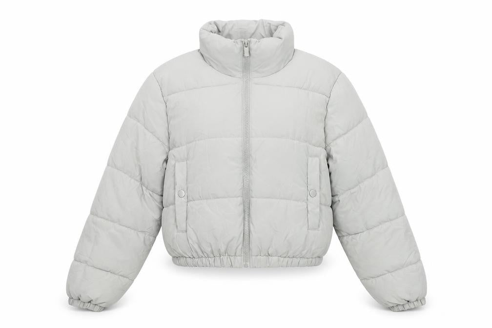 PrettyLittleThing Women’s Grey UK 10 Cropped Puffer Jacket